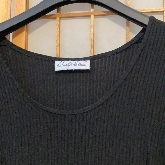 Daniel & Rebecca vintage women’s ribbed black jersey long dress. - Picture 3 of 8